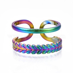 Кольцо-манжета из нержавеющей стали 304 с листовой оберткой&nbsp;RJEW-N038-058