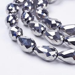 Стеклянные бусины с гальваническим покрытием &nbsp;EGLA-D017-15x10mm-7