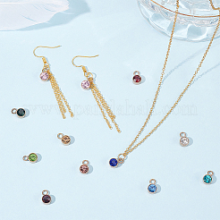 24 pz 12 colori placcatura ionica (IP) pendenti in acciaio inossidabile 304 placcato oro rosa con strass&nbsp;STAS-UN0050-52