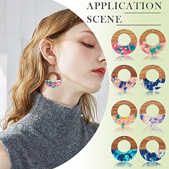 16 шт. подвески из 8-х цветов из смолы и ореха&nbsp;FIND-TA0006-41