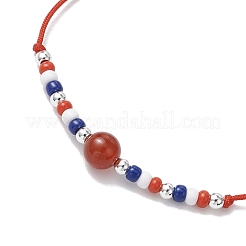 3 шт. 3 цвета День независимости стеклянные бусины плетеные браслеты из бисера&nbsp;BJEW-MZ00179