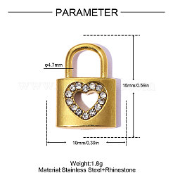 Colgantes de rhinestone de acero inoxidable 304&nbsp;X-STAS-OY015-43G