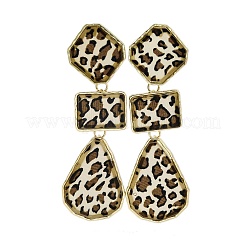 Серьги-гвоздики из акрила и сплава&nbsp;EJEW-M075-01G-05