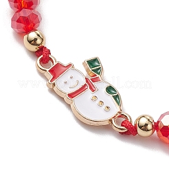 Bracelets de perles tressées en verre de Noël&nbsp;BJEW-JB10892-02