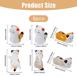 6 soporte para palillos de cerámica con forma de gato (6 estilos)&nbsp;AJEW-GL0002-90