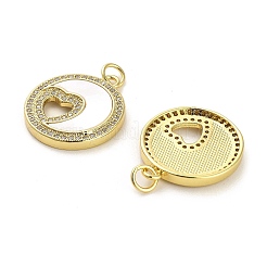 Латунные микропаве прозрачные подвески с фианитом&nbsp;KK-K365-02G-G