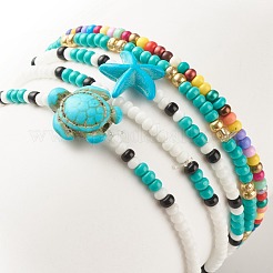 Set di braccialetti elastici con perline in vetro stile 5 pz 5&nbsp;BJEW-JB07800