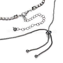 Ожерелья с подвесками из сплава со стразами и регулируемые комплекты ожерелий-слайдеров&nbsp;NJEW-Z012-03B