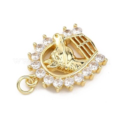 Pendentifs en laiton zircon cubique transparent&nbsp;KK-B177-05B-G