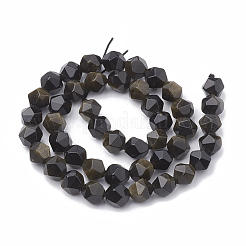 Naturale lucentezza dorata perle di ossidiana fili&nbsp;G-S332-12mm-012