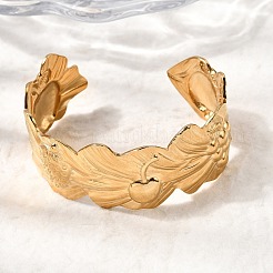 Bracelets manchettes en acier inoxydable 304 pour femmes&nbsp;BJEW-L719-01A-G
