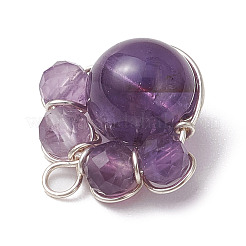 4 шт. 4 стиля подвески из граненых бусин из натуральных и синтетических смешанных драгоценных камней&nbsp;PALLOY-TA00168-02