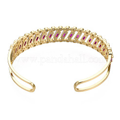 Bracelet manchette ouvert rectangle zircone cubique&nbsp;BJEW-N014-025D