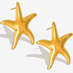 Стильные серьги-гвоздики в форме морской звезды из нержавеющей стали 304&nbsp;UL8243-2