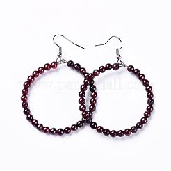 Granato naturale orecchini pendenti&nbsp;EJEW-K077-A12