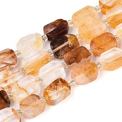 Натуральный желтый гематоидный кварц/золотые целебные кварцевые бусины нити&nbsp;G-T138-26A-03