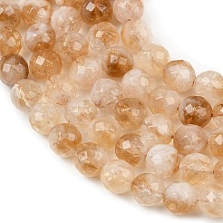 Нити из нагретых натуральных цитриновых бусин&nbsp;G-D359-A01-8mm