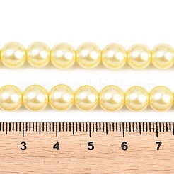 Fili di perle rotonde di perle di vetro tinto ecologico&nbsp;HY-A008-8mm-RB012