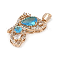 Латунные микропаве прозрачные подвески с фианитом&nbsp;RGLA-M002-06G