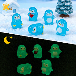 50 pz 5 stili di ornamenti luminosi in miniatura di pinguini&nbsp;DJEW-PH0001-95