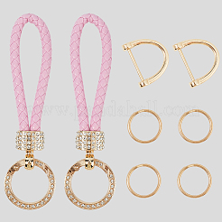 2 шт. брелок из искусственной кожи и сплава со стразами&nbsp;KEYC-CL0001-15D