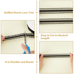 Эластичная кружевная отделка из полиэстера с рюшами длиной 15 ярд.&nbsp;OCOR-WH0088-81B