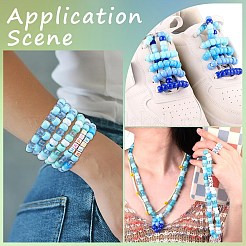 600 шт. двухцветные непрозрачные и полупрозрачные акриловые европейские бусины&nbsp;MACR-SC0002-02A