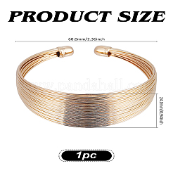 1 шт. модный европейский и американский стиль уникальный милый железный браслет-манжета для хип-хопа рока&nbsp;BJEW-LP0003-30G