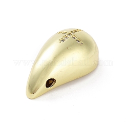 Colgantes de circonita cúbica transparente micro pavé de latón chapado en rack&nbsp;KK-H474-18G-03
