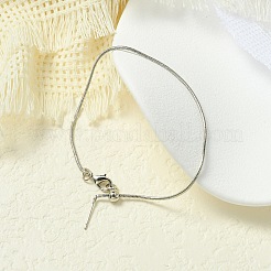 Стойка покрытие латунь змейка цепь регулируемый слайдер браслеты изготовление для женщин&nbsp;BJEW-G735-11P