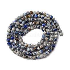 Нитки бусины из натурального ляписа-лазури&nbsp;LS-G-RM2025-A24-3mm