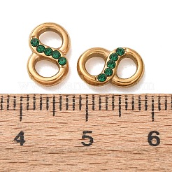 Dijes conectores de acero inoxidable 304 y rhinestone&nbsp;SA-CBA8C38-06G