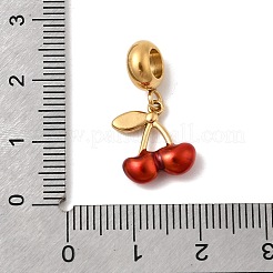 Подвески-шармы с фруктами в европейском стиле из нержавеющей стали 304 с красной эмалью&nbsp;STAS-D153-26G