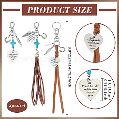 3 pezzo di cordino in lega&nbsp;HJEW-BC00122