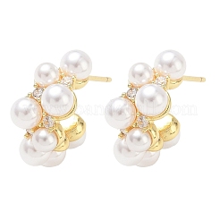 Orecchini da donna in ottone con micro pavé di zirconi cubici&nbsp;EJEW-A168-18G