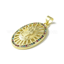 Настоящие позолоченные кулоны из латуни с микропаве&nbsp;KK-H472-34G-01