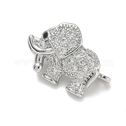 Barre distanziatrici a forma di elefante in ottone con micro pavé di zirconi cubici trasparenti&nbsp;KK-K428-09P