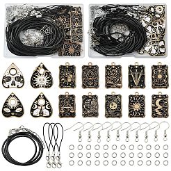 DIY-Set zum Herstellen von Ohrringen/Halsketten mit Anhänger und Tarot-Emaille-Legierung&nbsp;DIY-YW0011-76