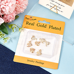 9 шт. 3 стиля латунные подвески с микропаве и кубическим цирконием&nbsp;ZIRC-BBC0002-72