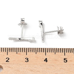 925 серьги-гвоздики из стерлингового серебра с прозрачным кубическим цирконием&nbsp;EJEW-Q032-01E-P