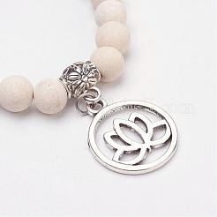 Perles de jade blanc naturel (teint) et perles d'agate patinées&nbsp;BJEW-JB02960