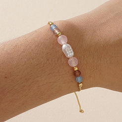 Браслет из натуральных драгоценных камней и искусственного жемчуга&nbsp;UH6167