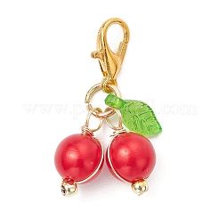 2 pz 2 colori plastica ABS imitazione perla e decorazioni pendenti acriliche&nbsp;HJEW-JM03887