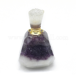 Colgantes de botella de perfume abribles de jade natural facetado&nbsp;G-E556-11H