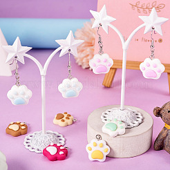 Набор для изготовления висячих серег из смолы с отпечатком кошачьей лапы своими руками&nbsp;DIY-TA0009-51