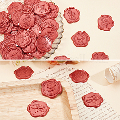 50 шт. 2 стиля самоклеящиеся восковые наклейки в виде розы и сердца&nbsp;DIY-CP0010-23B