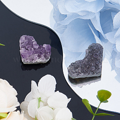 2 Stück 2 Stile natürliche Amethyst-Skulptur Display-Dekorationen&nbsp;DJEW-DC0001-12