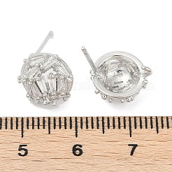 Латунные серьги-гвоздики из циркония&nbsp;LS-KK-Z094-12P