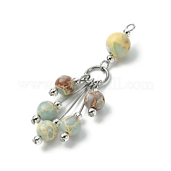 Синтетическая аква-терра яшма круглая кисточка большие подвески&nbsp;PALLOY-JF03281-01