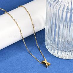 Colliers pendentifs en acier inoxydable 304 avec placage ionique (IP)&nbsp;NJEW-R050-01G-24